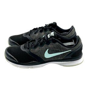 Nike Training Shoes Black & Grey Teal Swoosh Athletic Sneakers Women's Size 6.5